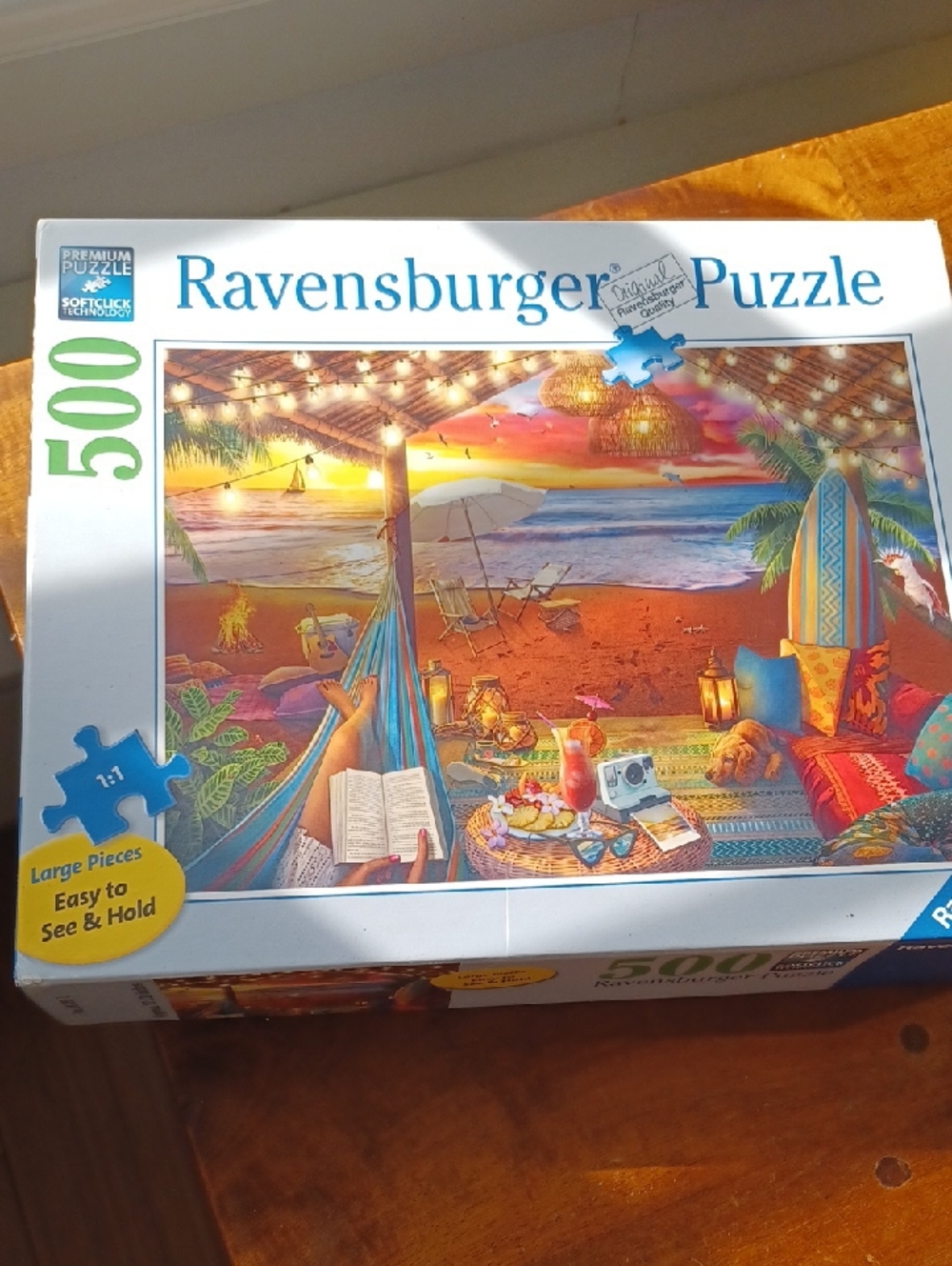 Ravensburger 500-Piece Beach Sunset Puzzle - Colorful Tropical Scene